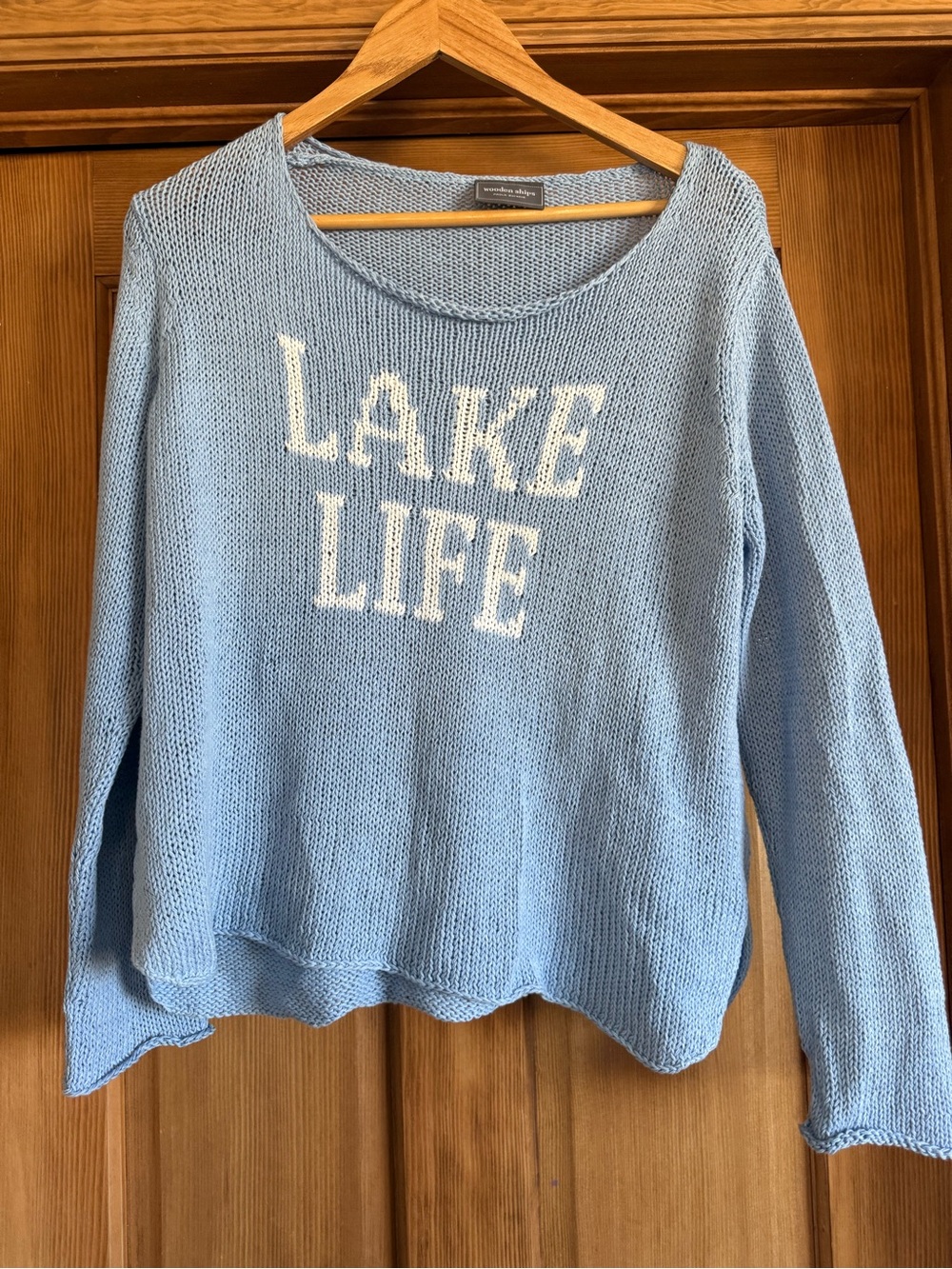 Wooden Ships Light Blue 'LAKE LIFE' Scoop Neck Sweater
